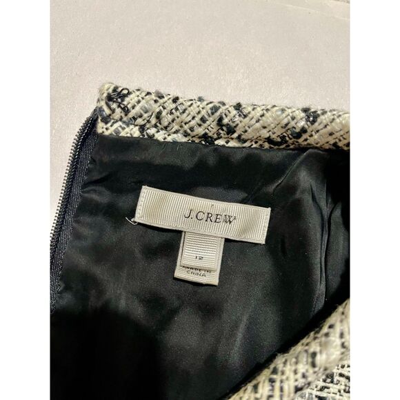 J.Crew British tweed wool dress career winter preppy black white classic women12 - Picture 4 of 5